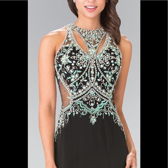 💐SALE💐 Beads Embellished Top Jersey Long Dress - Picture 3 of 8